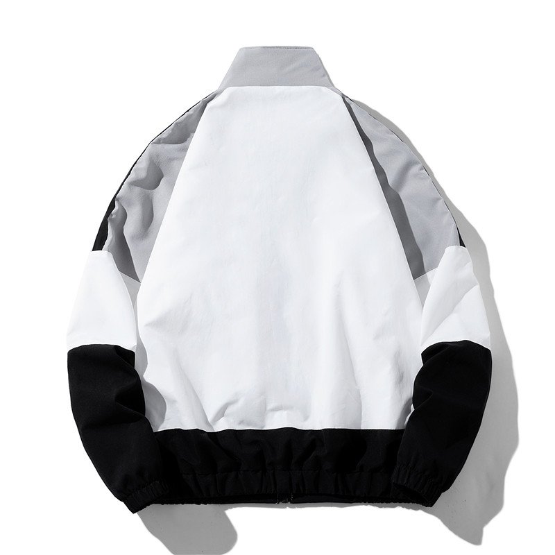 Men's Jacket Autumn Outdoor Zipper Up Windbreaker Jacket Custom Patchwork Sport Casual Mens Trench Jacket
