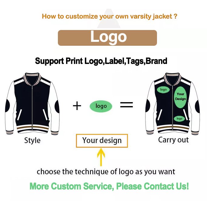 Custom Logo Streetwear Unisex Men's Chenille Embroidery Patch Winter Fleece Leather Bomber Letterman Varsity Jacket
