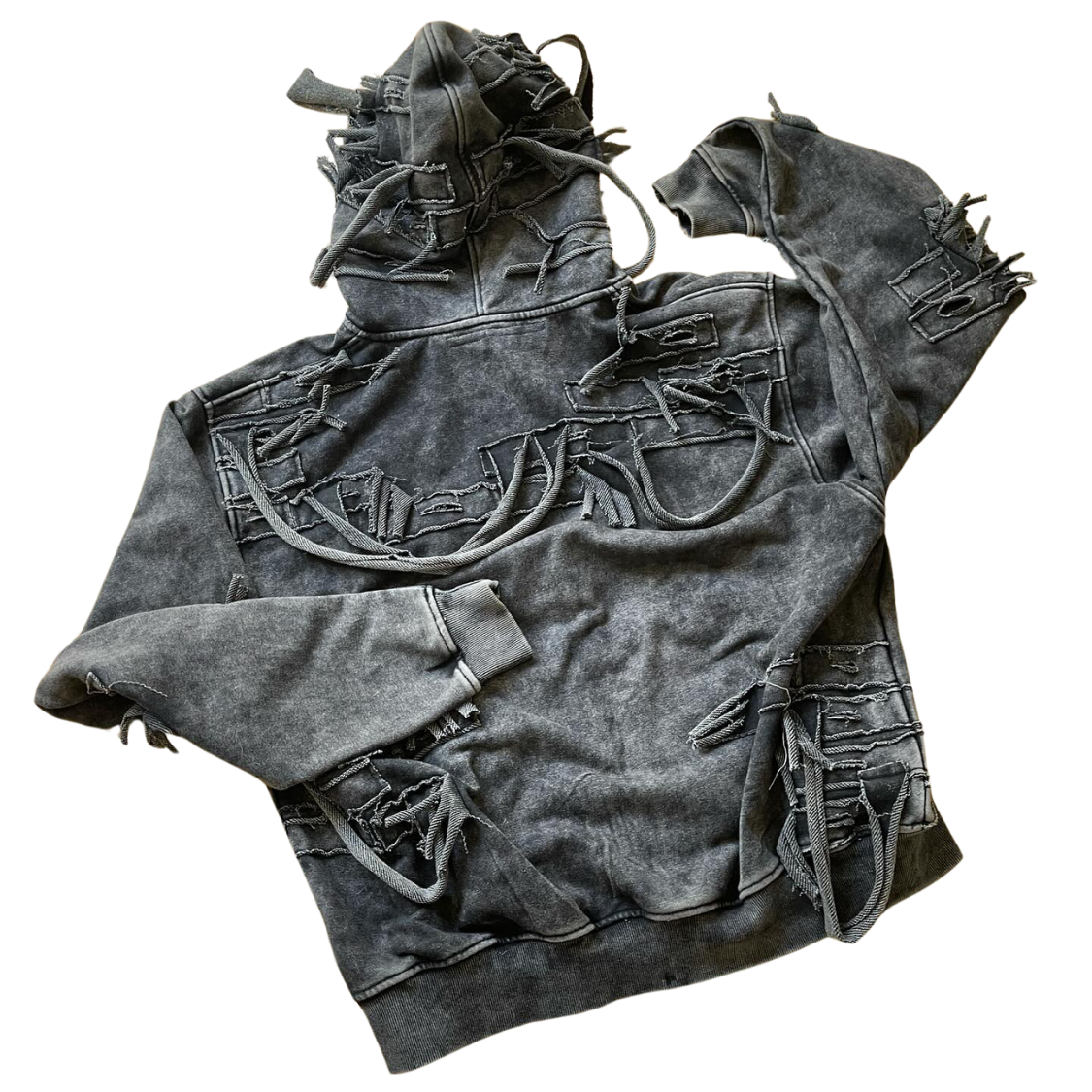 SENSE Customized vintage patchwork old men's denim hooded jacket