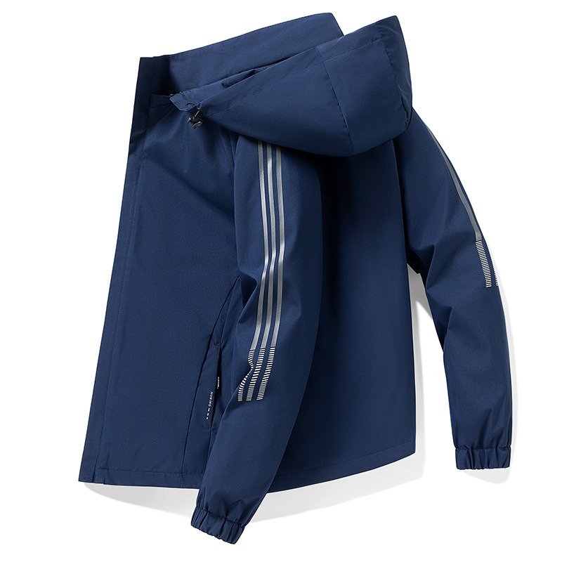 Spring Fall 2024 Men's Jacket Windproof Waterproof Versatile Casual Athletic Jacket Solid Color Zipper Tracksuit