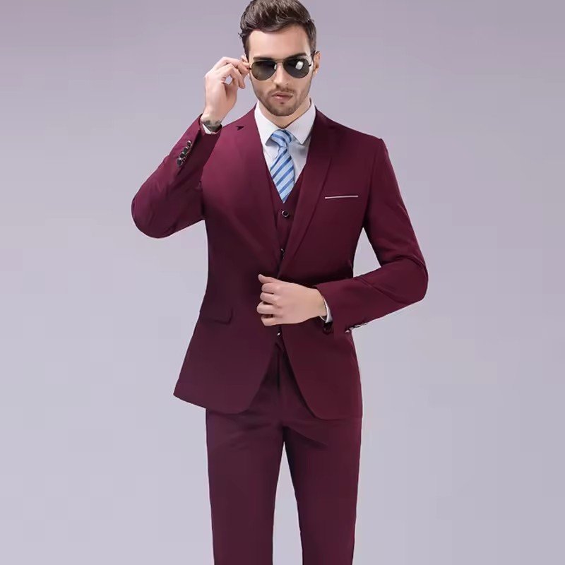Light green (Jackets+Vest+Pants)casual Men's High Quality Business Blazers/best wedding Groom's three-piece suit Tuxedo