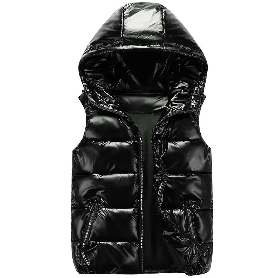 Custom Logo Men's Outdoor Lightweight Vest Stand Collar Zipper Pocket Winter Jacket Black Quilted Puffer Waistcoat Men's Vest