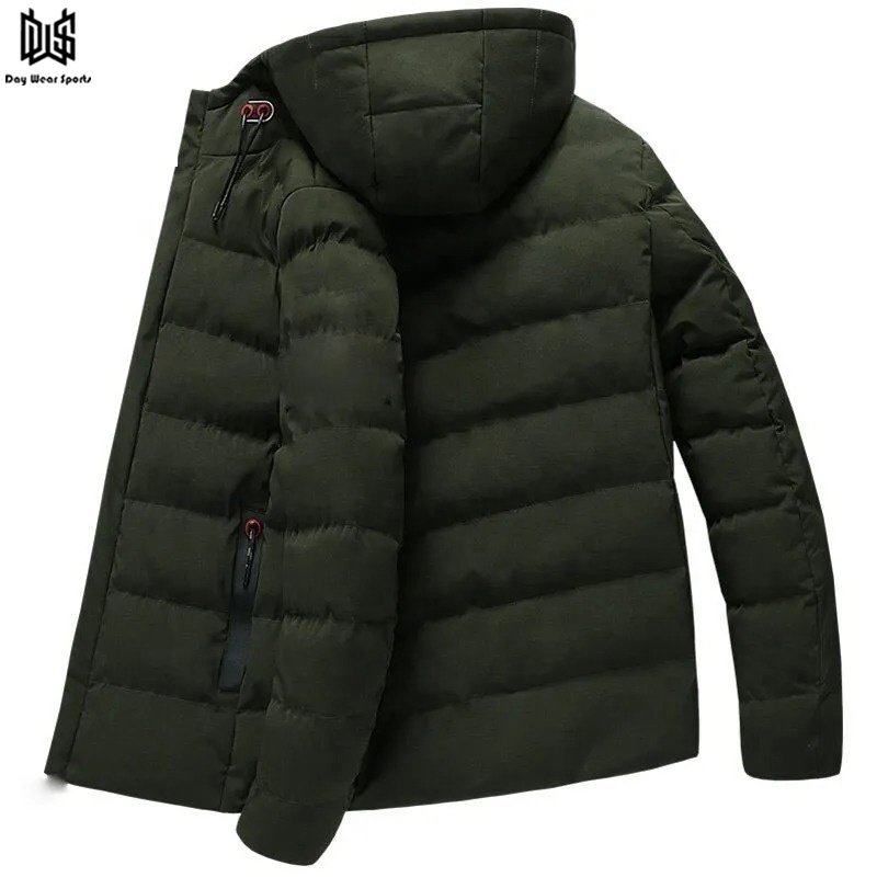 Customized Logo Printed Men's Puffer Jacket Lightweight Full Sleeves Front Pocket Polyester Material Comfortable Regular Length