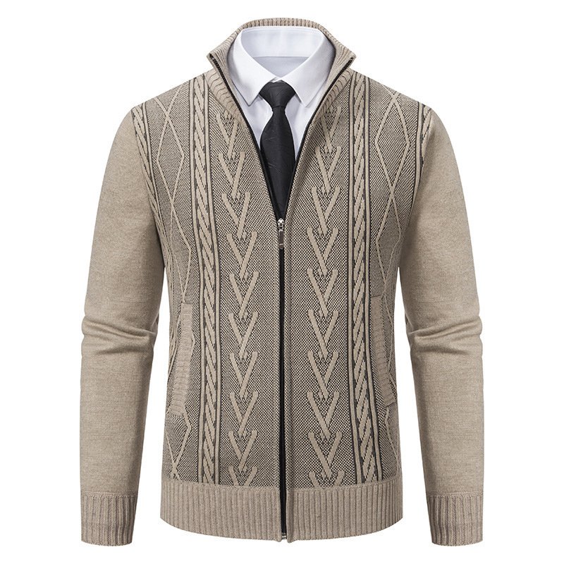 TONGYANG Autumn Men's Cardigan Sweaters Winter Warm Sweater Jacket High Quality Thicker Stand-up Collar Zipper Coats