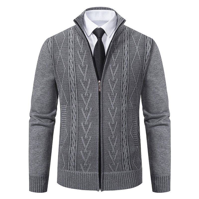 TONGYANG Autumn Men's Cardigan Sweaters Winter Warm Sweater Jacket High Quality Thicker Stand-up Collar Zipper Coats