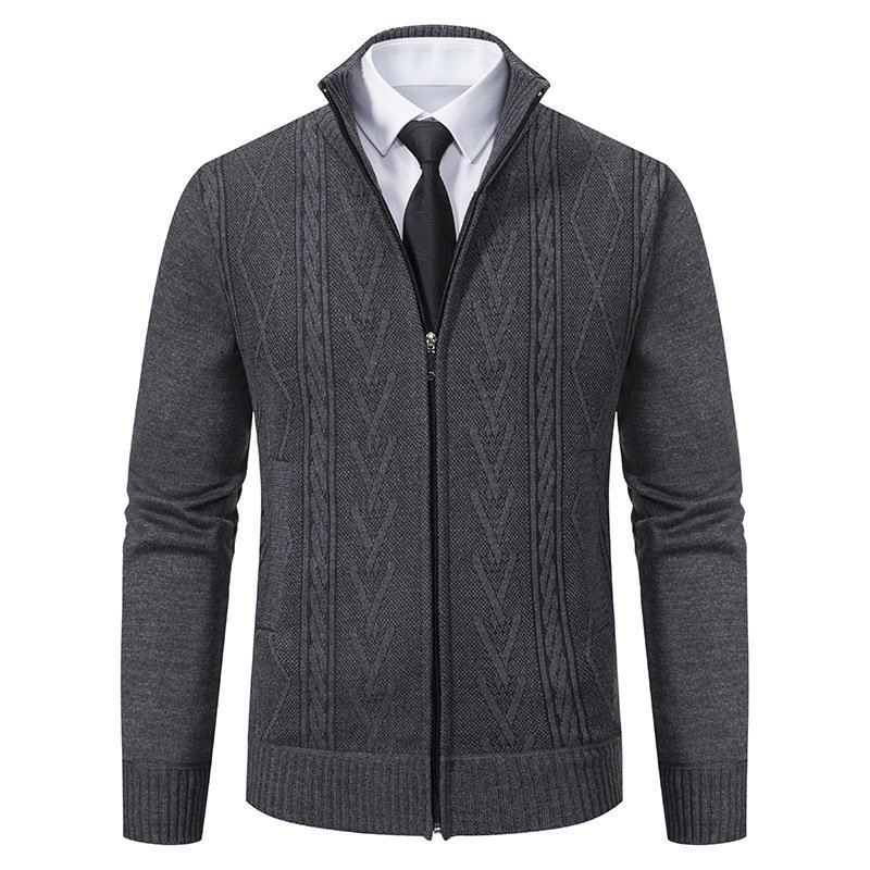 TONGYANG Autumn Men's Cardigan Sweaters Winter Warm Sweater Jacket High Quality Thicker Stand-up Collar Zipper Coats