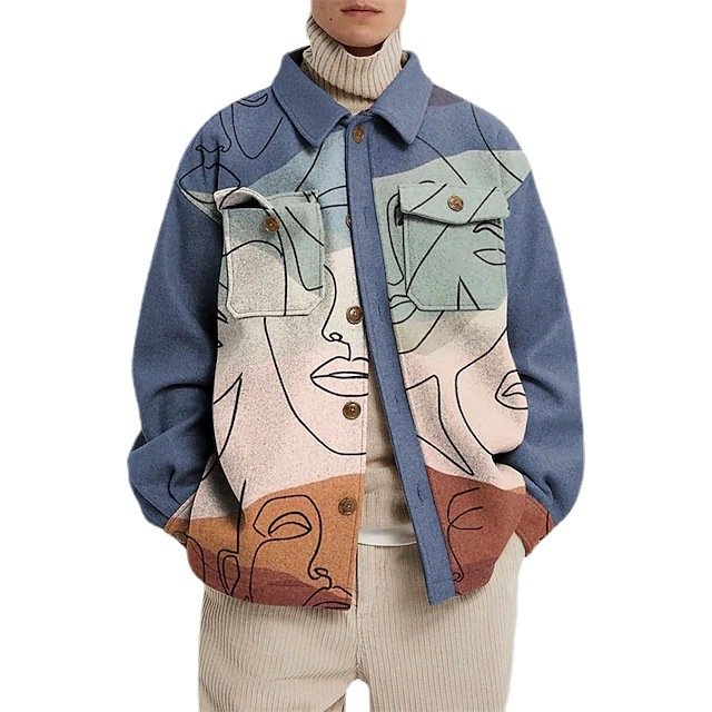 OEM Manufacturer Men Clothing Custom Men's Coats Casual Fashion Jacket Color 3D Printed Unisex Top Men's Jacket 2023