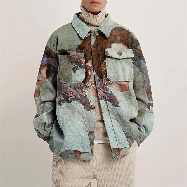 OEM Manufacturer Men Clothing Custom Men's Coats Casual Fashion Jacket Color 3D Printed Unisex Top Men's Jacket 2023