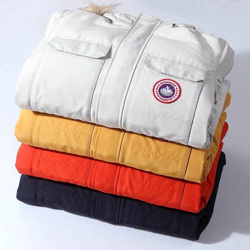 Men's Plus Size Quilt Jacket Casual Winter Coat Stand Collar Fur Decoration Waterproof Solid Pattern Zipper Closure Varsity