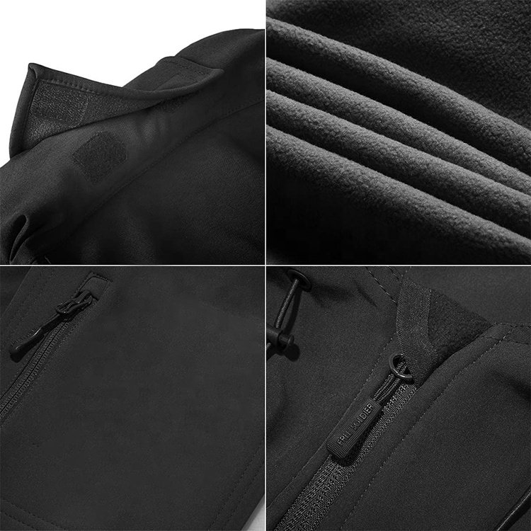 Softshell Jacket with Hood Cheap Men's Water Resistant Windproof Sport Black Stand Men Polyester Woven Outdoor 100% Polyester