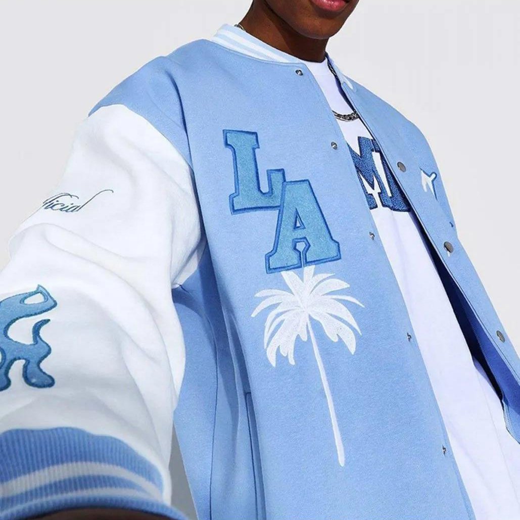 OEM Chenille Embroidery College Baseball Jacket Custom Cotton Letterman Men's Jackets Bomber Plus Size Coat Man Varsity Jacket