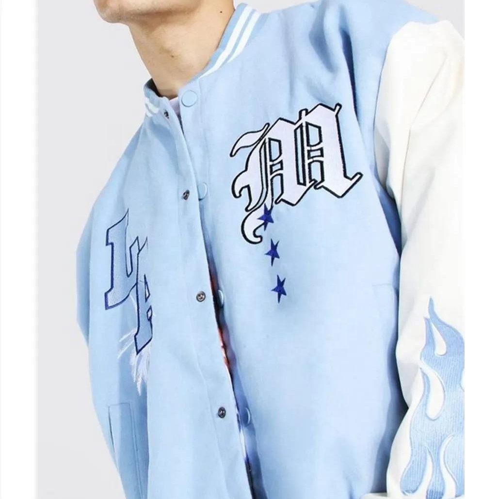 OEM Chenille Embroidery College Baseball Jacket Custom Cotton Letterman Men's Jackets Bomber Plus Size Coat Man Varsity Jacket