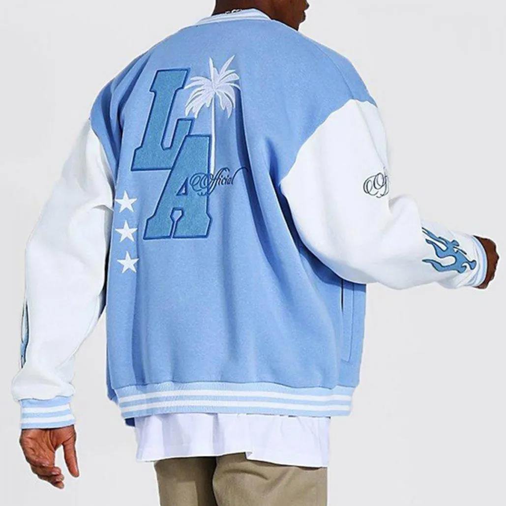 OEM Chenille Embroidery College Baseball Jacket Custom Cotton Letterman Men's Jackets Bomber Plus Size Coat Man Varsity Jacket