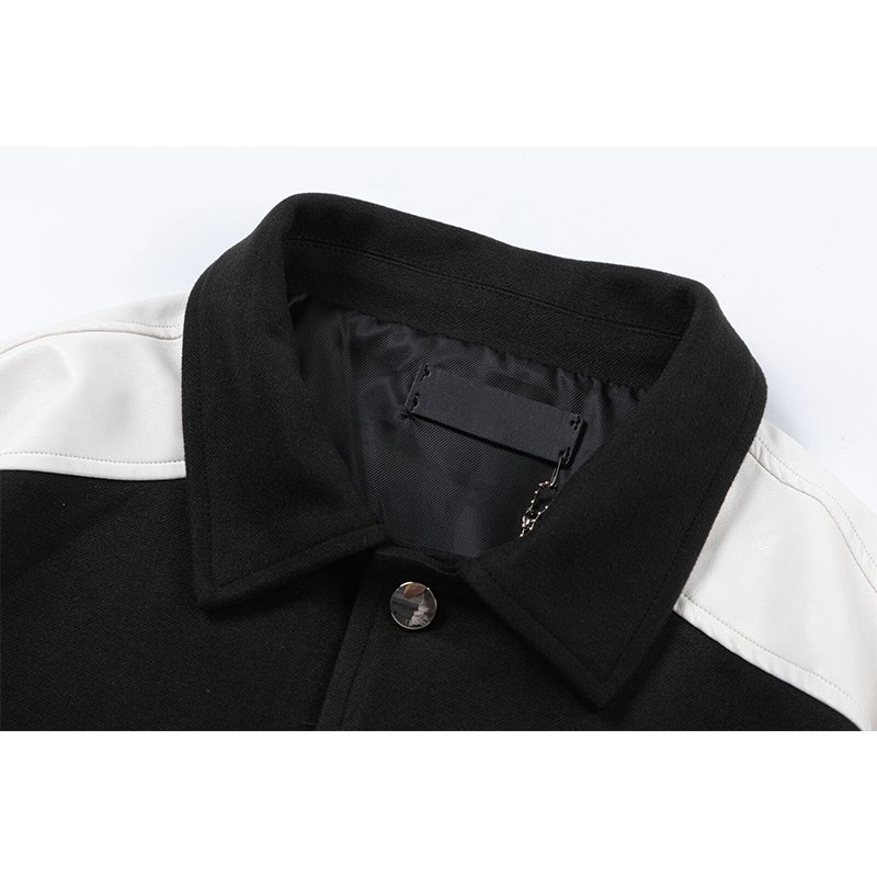 Wholesale New Arrival High Quality Winter Autumn PU Leather Coat StreetWear Embroider Amiry Oversized Baseball Men's Jacket