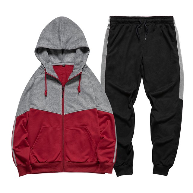 Top Quality Custom Zip-up Track Jacket + Jogger 2-pieces Sweatsuit for Men