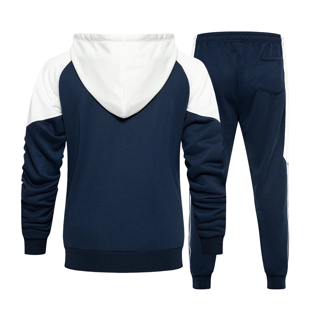 Top Quality Custom Zip-up Track Jacket + Jogger 2-pieces Sweatsuit for Men