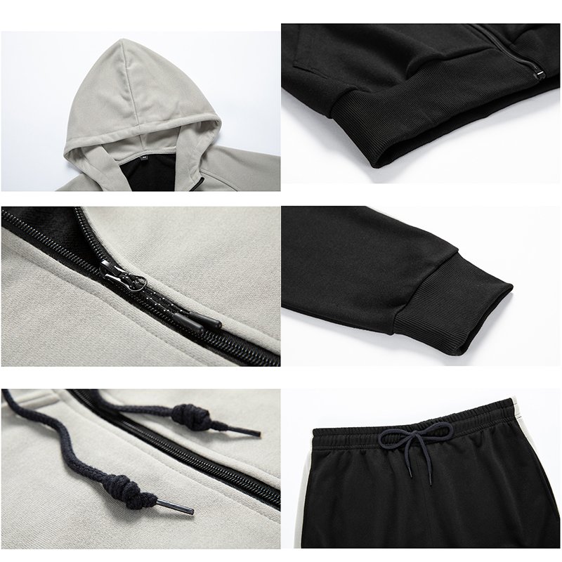 Top Quality Custom Zip-up Track Jacket + Jogger 2-pieces Sweatsuit for Men