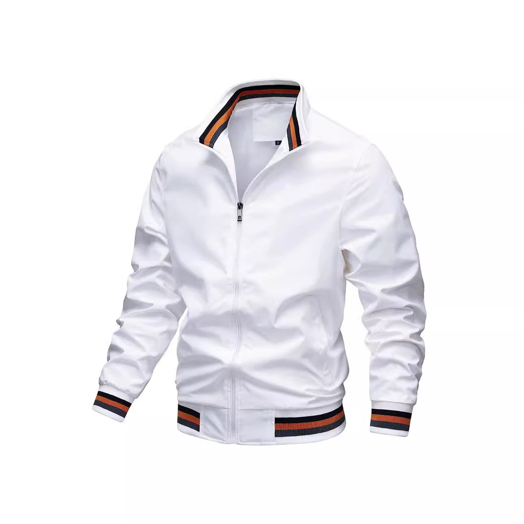Men's casual fashion trench jacket can be custom embroidered ironed logo of high quality men's jackets