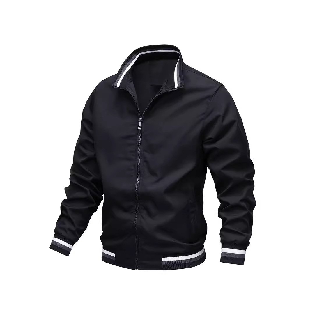 Men's casual fashion trench jacket can be custom embroidered ironed logo of high quality men's jackets