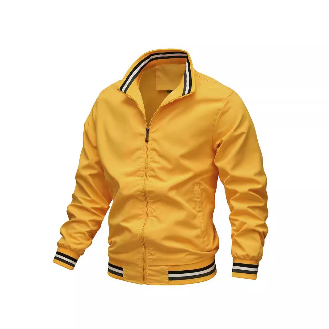 Men's casual fashion trench jacket can be custom embroidered ironed logo of high quality men's jackets