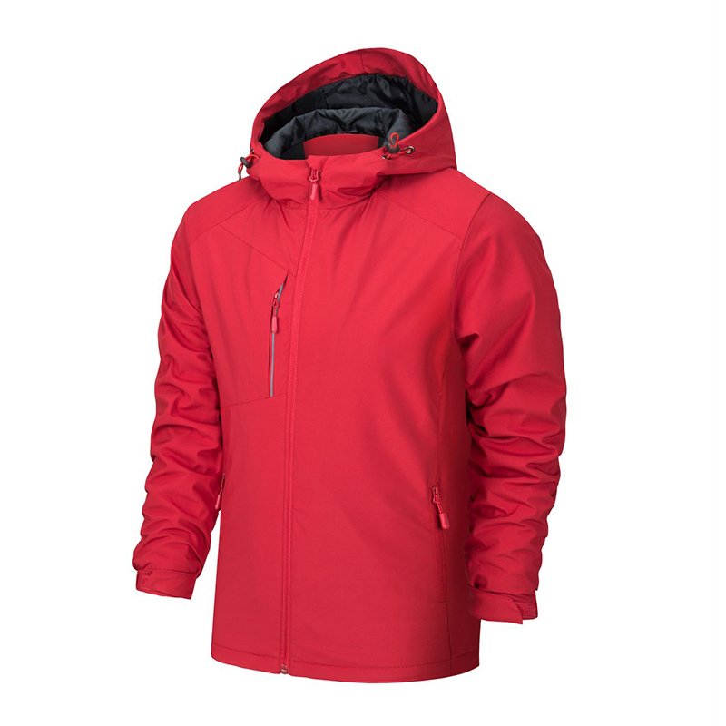 Unisex Waterproof Jacket 2024 Men's Hooded Stand Collar Fabric Embroidery & Logo Decoration Outdoor Jacket from S to 4XL