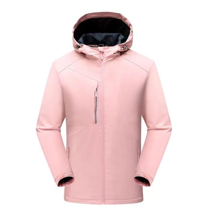 Unisex Waterproof Jacket 2024 Men's Hooded Stand Collar Fabric Embroidery & Logo Decoration Outdoor Jacket from S to 4XL