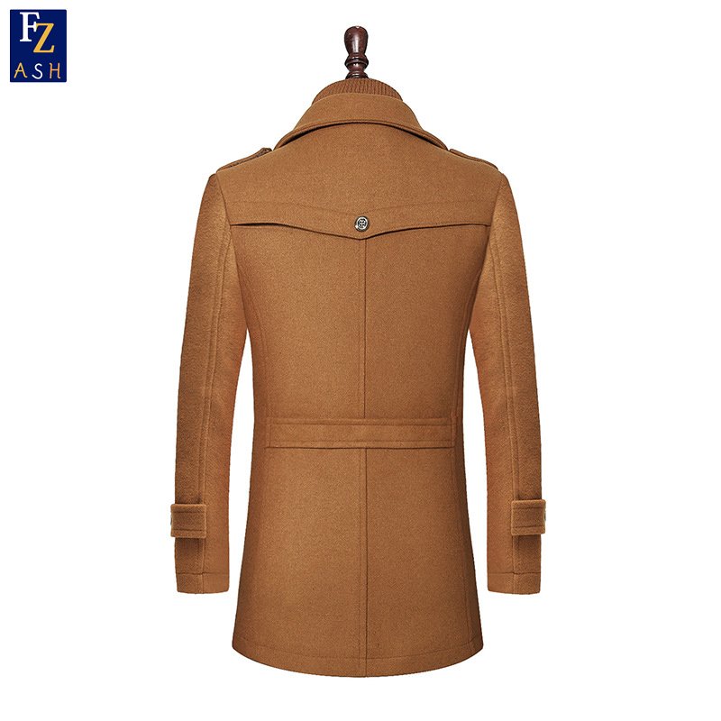 New Arrivals Winter Men's Autumn and Winter Double Collar Wool Coat Men's Medium and Long Coat Men's Jackets