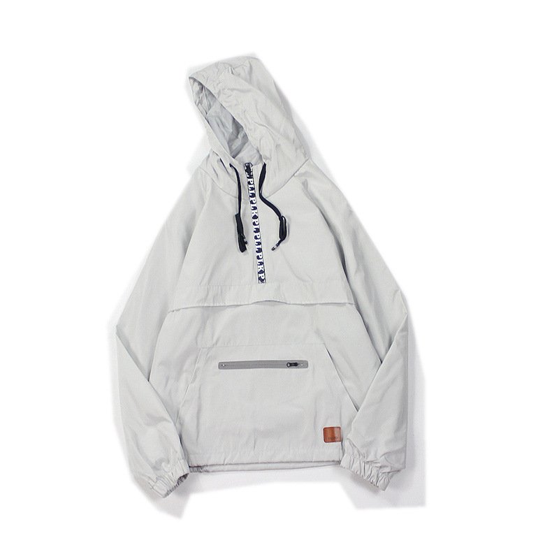 High Quality Trendy Half Zipper Men'S Jackets Custom Printed Logo Running Jacket Polyester Windbreaker Men'S Jackets