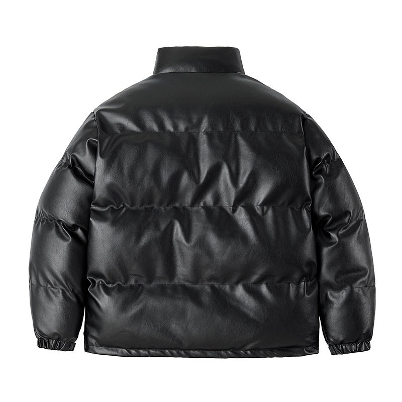 Winter Thick Padded Coat Men's Cotton Waterproof Leather Coat Large Size Loose Trendy Winter Warm Jacket
