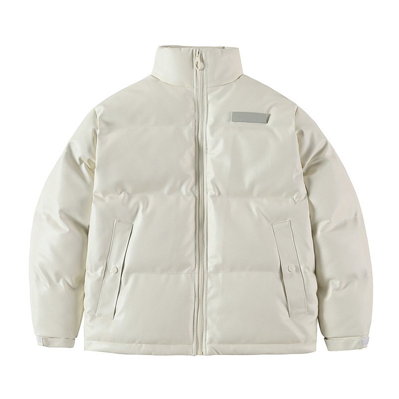 Winter Thick Padded Coat Men's Cotton Waterproof Leather Coat Large Size Loose Trendy Winter Warm Jacket