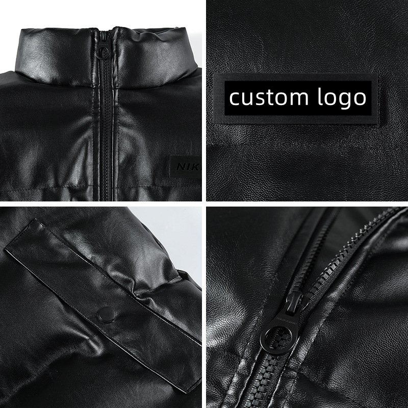 Winter Thick Padded Coat Men's Cotton Waterproof Leather Coat Large Size Loose Trendy Winter Warm Jacket