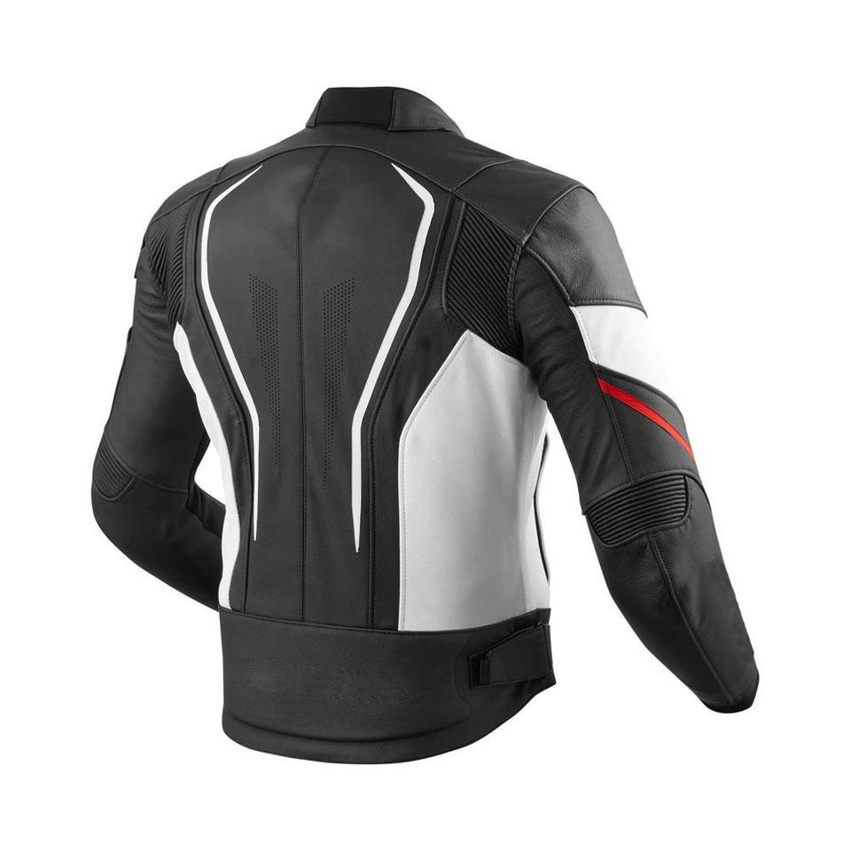 Wholesale Cowhide Genuine Leather Textile Motorbike Riding Jackets for men with customize logo and colors
