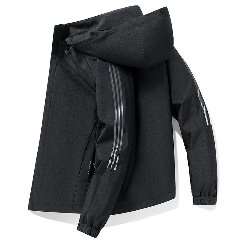 Versatile, casual, fashionable, detachable hooded men's jacket, outdoor windproof zipper tracksuit