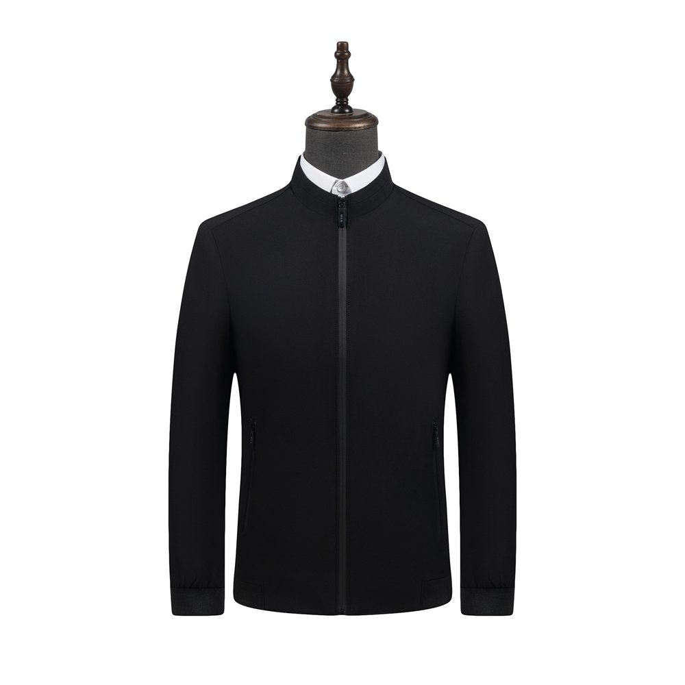 2024 business standing collar soft men's jackets threaded cuffs windbreaker jacket logo customize jacket for men