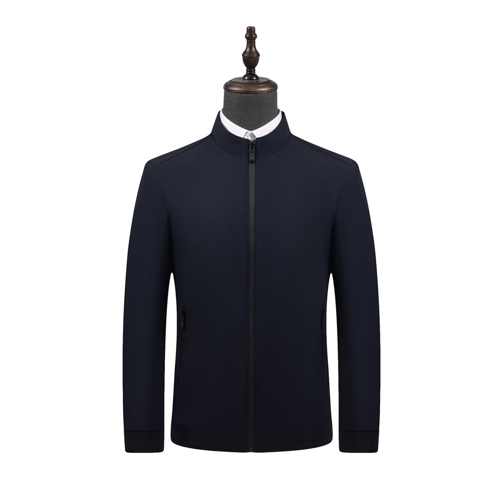 2024 business standing collar soft men's jackets threaded cuffs windbreaker jacket logo customize jacket for men