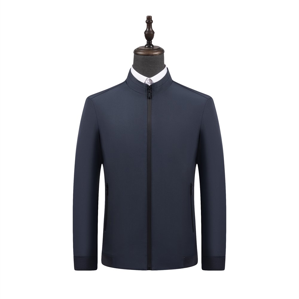 2024 business standing collar soft men's jackets threaded cuffs windbreaker jacket logo customize jacket for men