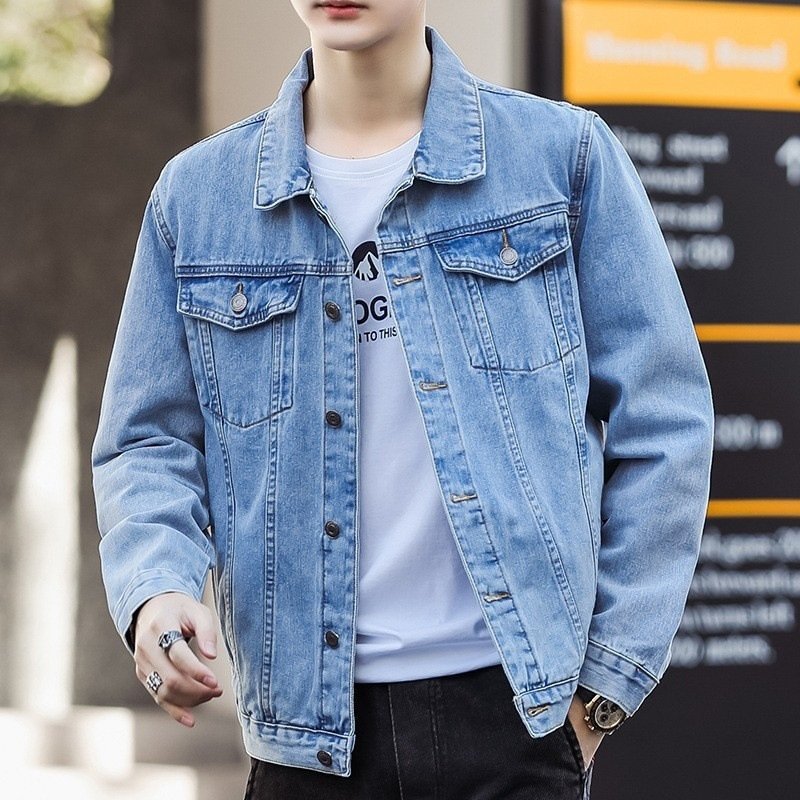 Men's Denim Jacket for Winter Large Size Long Button-Down Design Thick Canvas Material Clothing men's coats