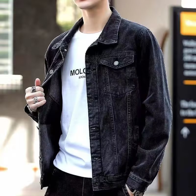 Men's Denim Jacket for Winter Large Size Long Button-Down Design Thick Canvas Material Clothing men's coats