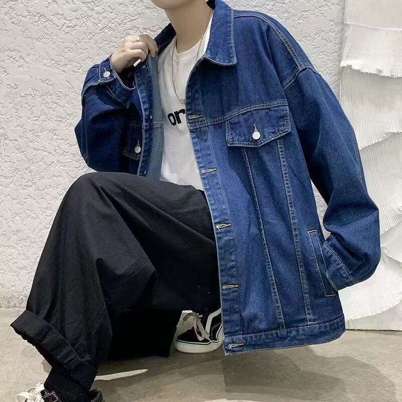 Men's Denim Jacket for Winter Large Size Long Button-Down Design Thick Canvas Material Clothing men's coats