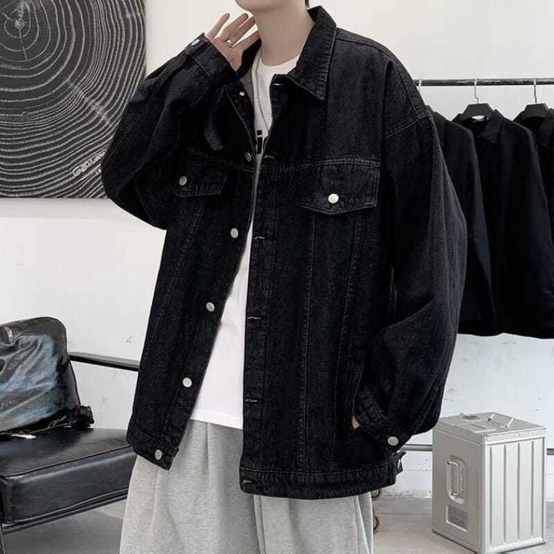 Men's Denim Jacket for Winter Large Size Long Button-Down Design Thick Canvas Material Clothing men's coats