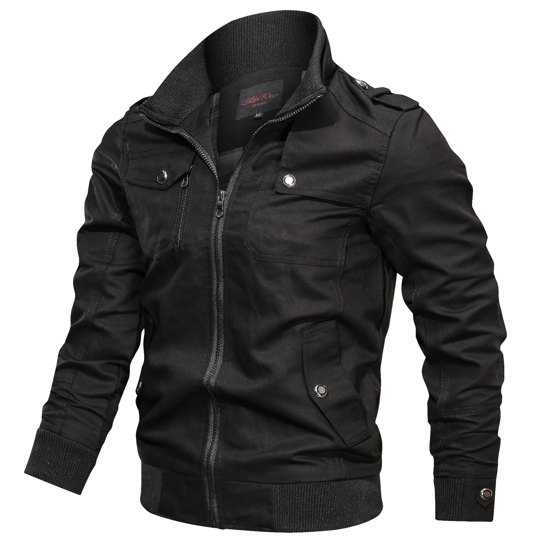 Men Autumn Cotton Windbreaker Coat Men's Bomber Jackets Cargo Flight Jacket Male Clothes Stand Collar Jacket Unisex