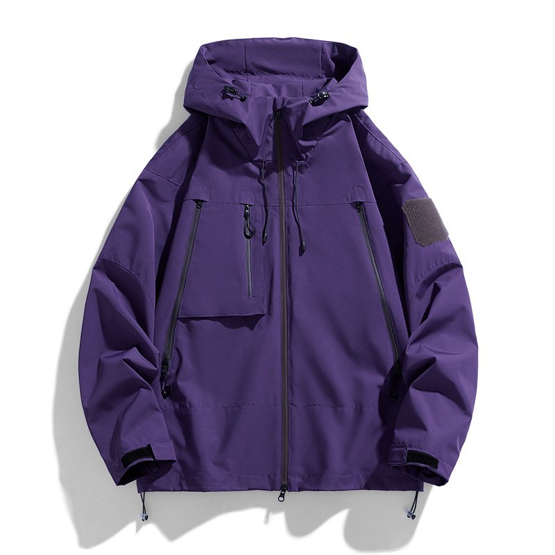 Men's Windproof Waterproof Winter Jacket with Detachable Hat Outdoor Sports Fashion Windbreaker Mountaineering Customizable Logo