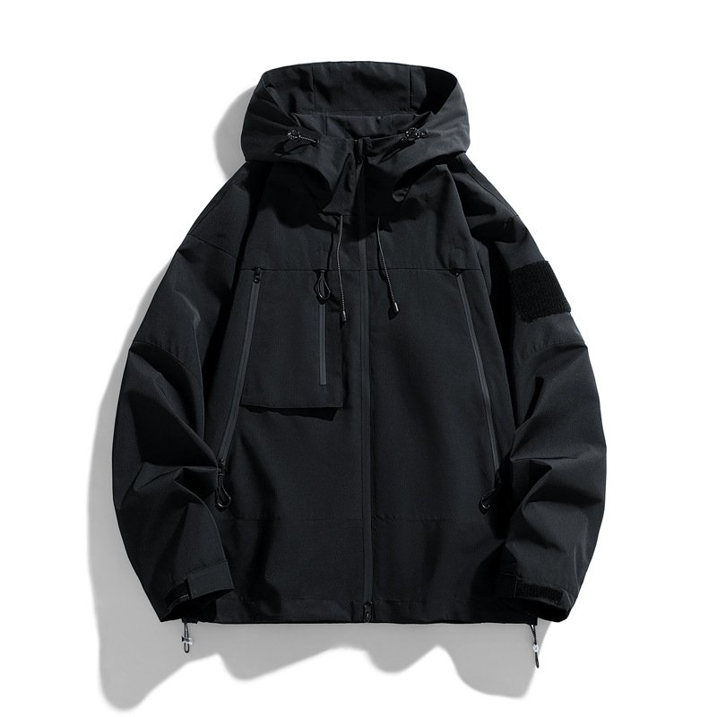 Men's Windproof Waterproof Winter Jacket with Detachable Hat Outdoor Sports Fashion Windbreaker Mountaineering Customizable Logo