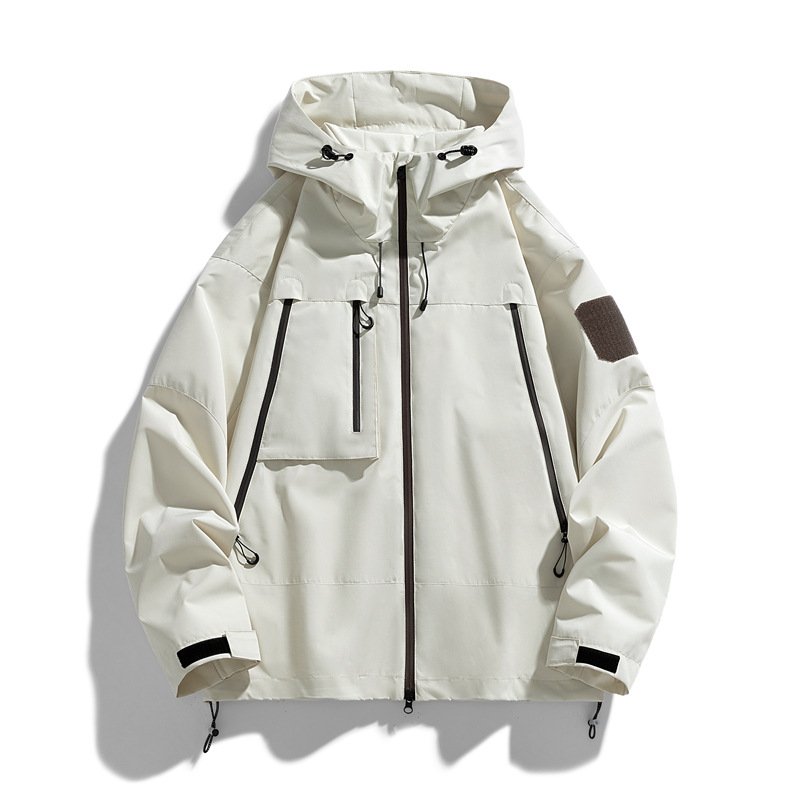 Men's Windproof Waterproof Winter Jacket with Detachable Hat Outdoor Sports Fashion Windbreaker Mountaineering Customizable Logo