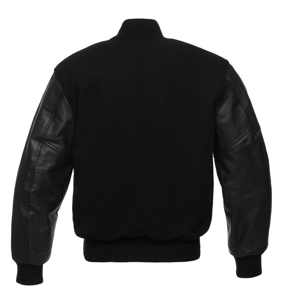 Custom Luxury black varsity Jackets Jacket Men Leather Sleeve Letterman Varsity Jacket For Men