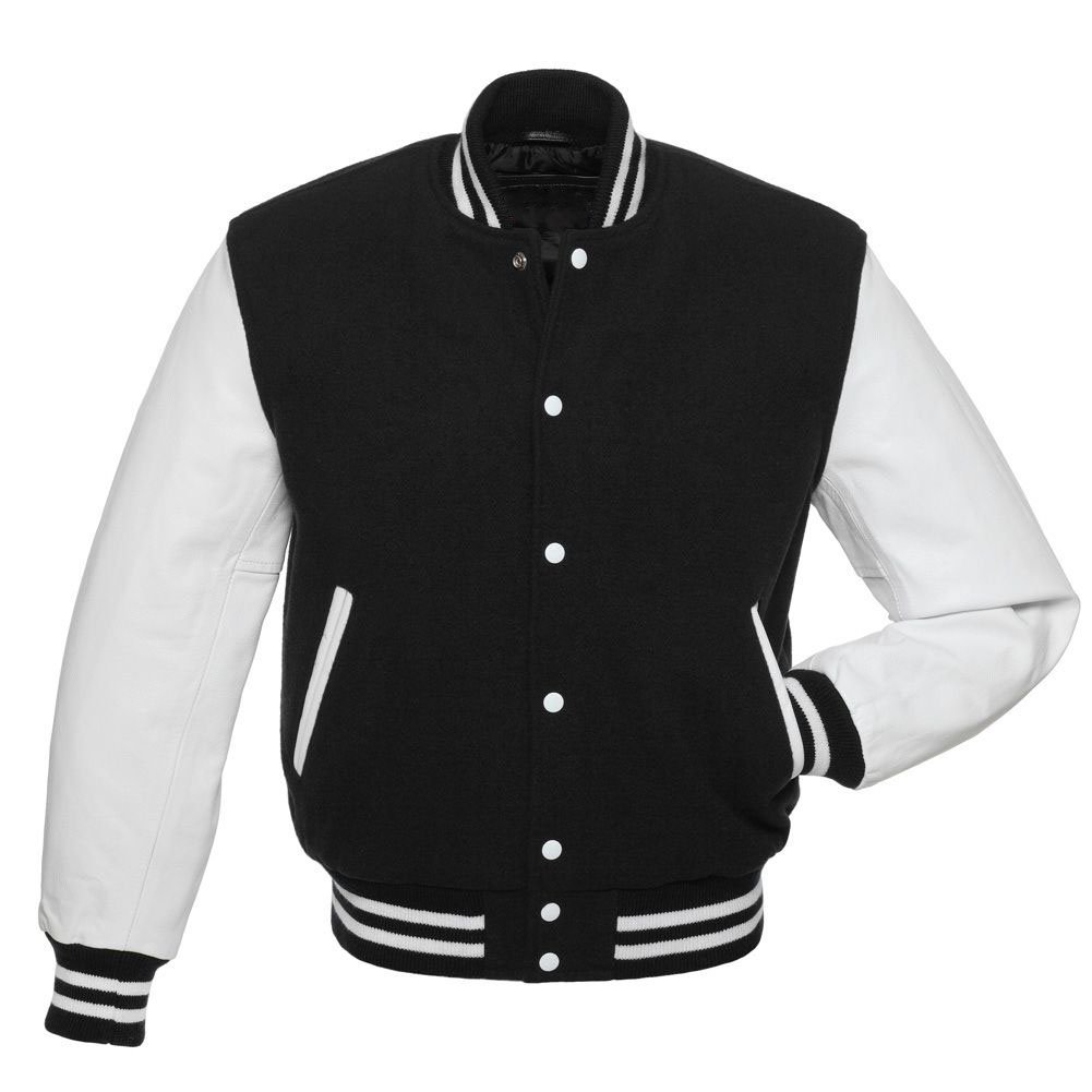 Custom Luxury black varsity Jackets Jacket Men Leather Sleeve Letterman Varsity Jacket For Men