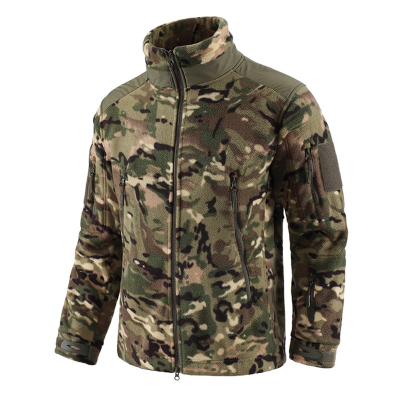 ESDY Men Tactical Winter Thermal Fleece Jacket Soft Shell Hooded Coat for Outdoor Sports Hiking OEM