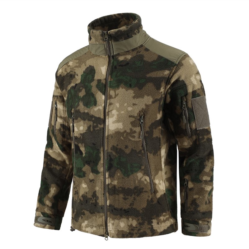ESDY Men Tactical Winter Thermal Fleece Jacket Soft Shell Hooded Coat for Outdoor Sports Hiking OEM