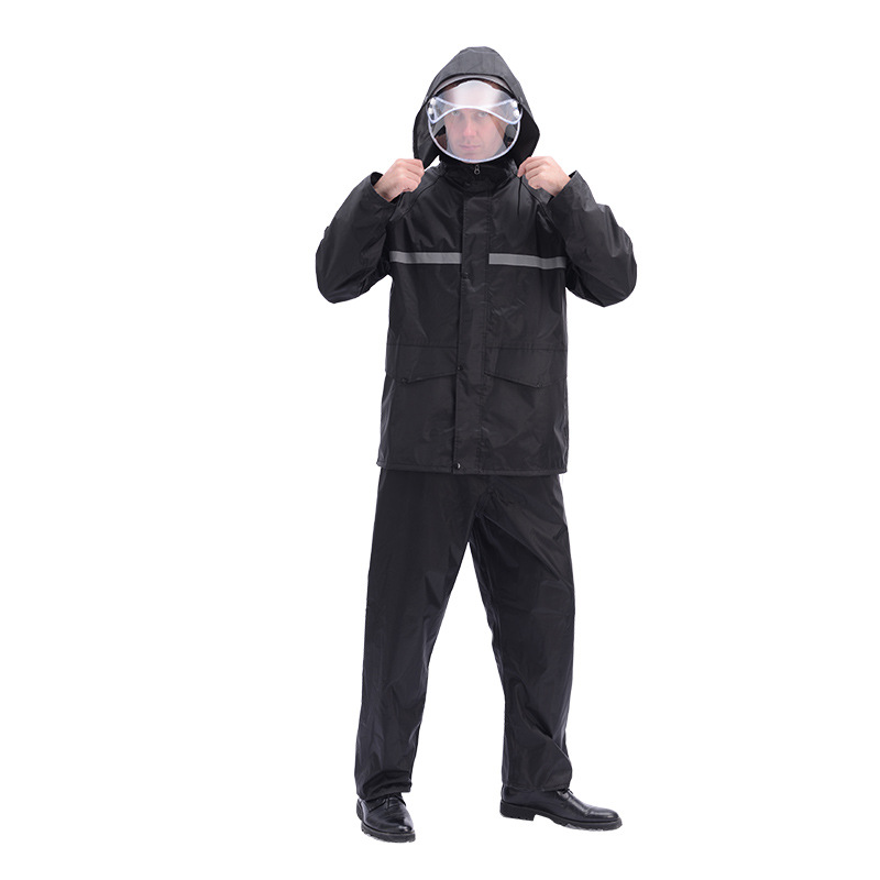 100% Waterproof Hooded Ropa Impermeable Moto Motorcycle Outdoor Raincoat For Men's Reflective Rain Jacket