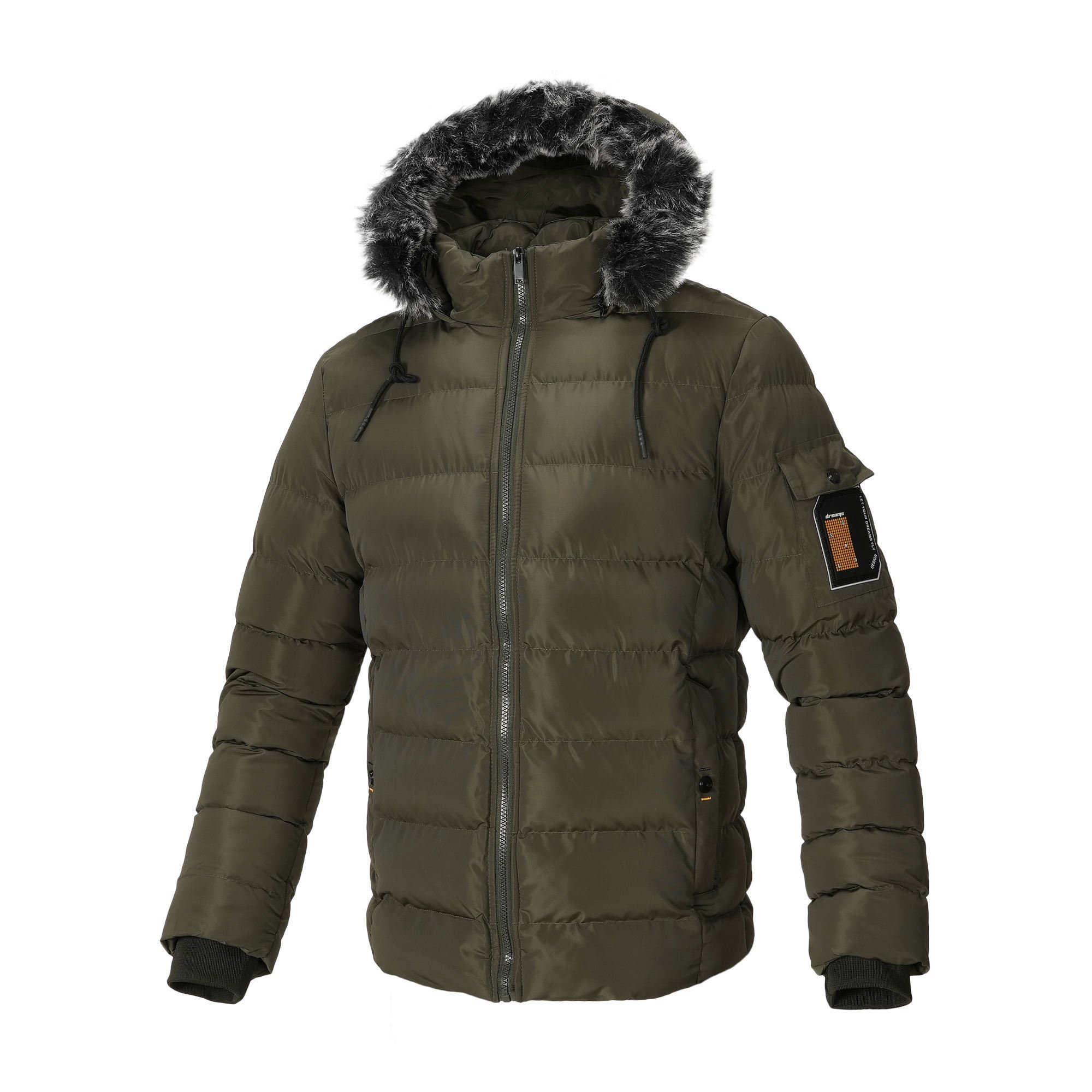 2024 Hot sale Manufacturer Winter Black Parka Fur Hooded Sport Oversize Loose Coat Men's Jackets